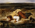 A Mortally WOunded Brigand Quenches His Thirst Romantic Eugene Delacroix